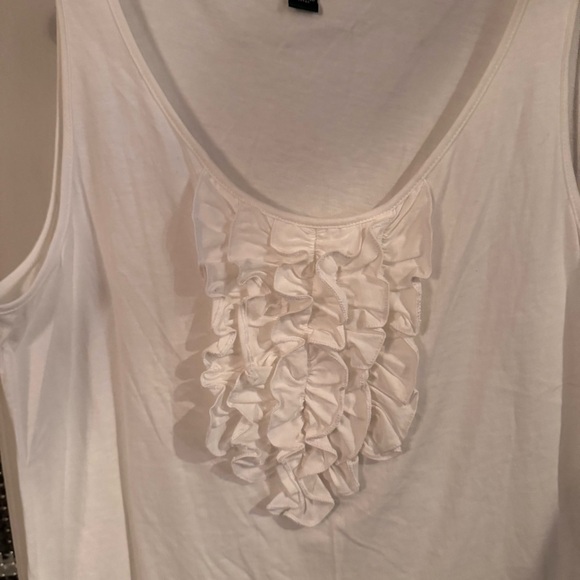 Ralph Lauren Women’s Sleeveless Tank Top W/ Ruffles Scoop Neck White Sz M - Picture 2 of 9